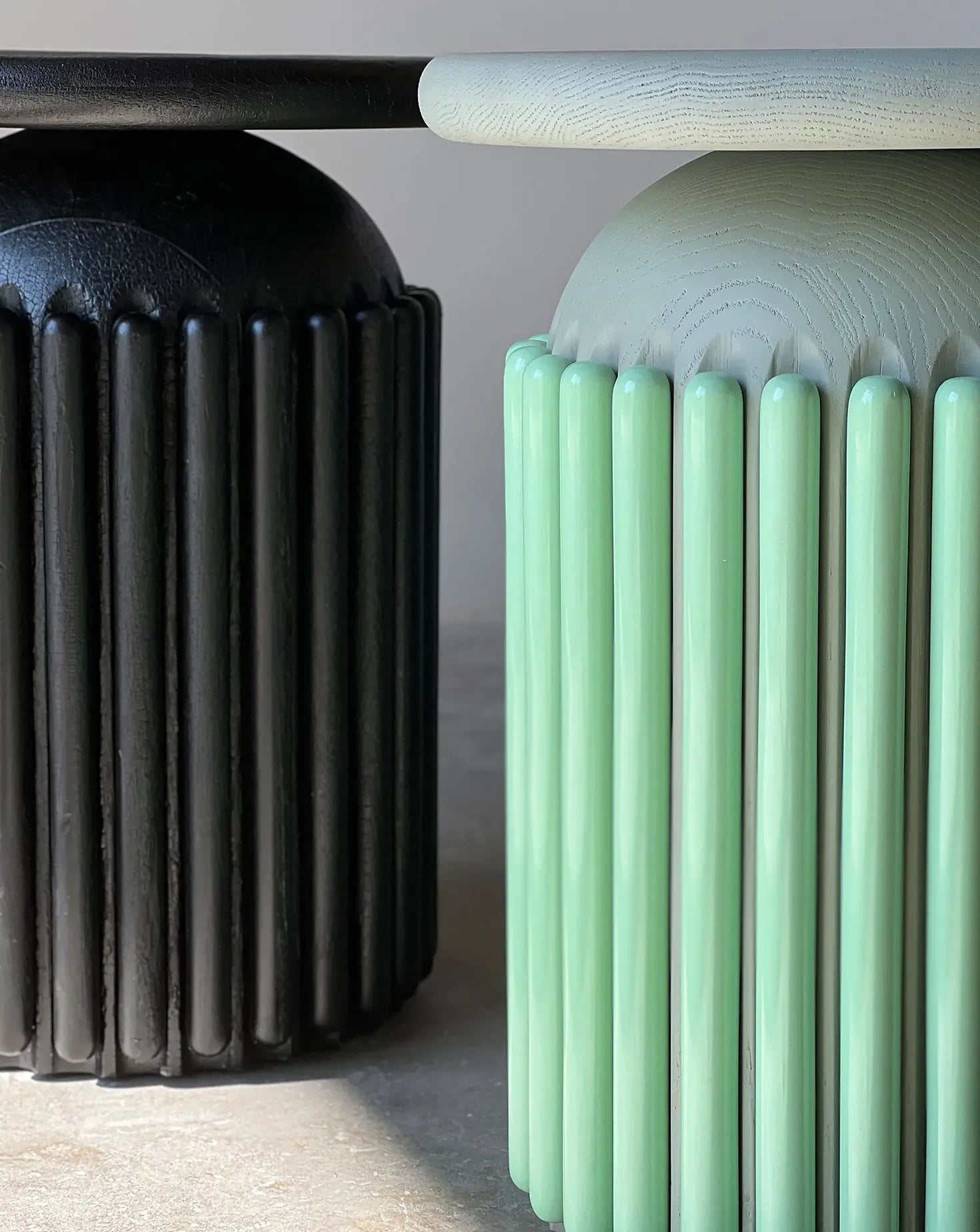 Laquered Wood Stool Collection