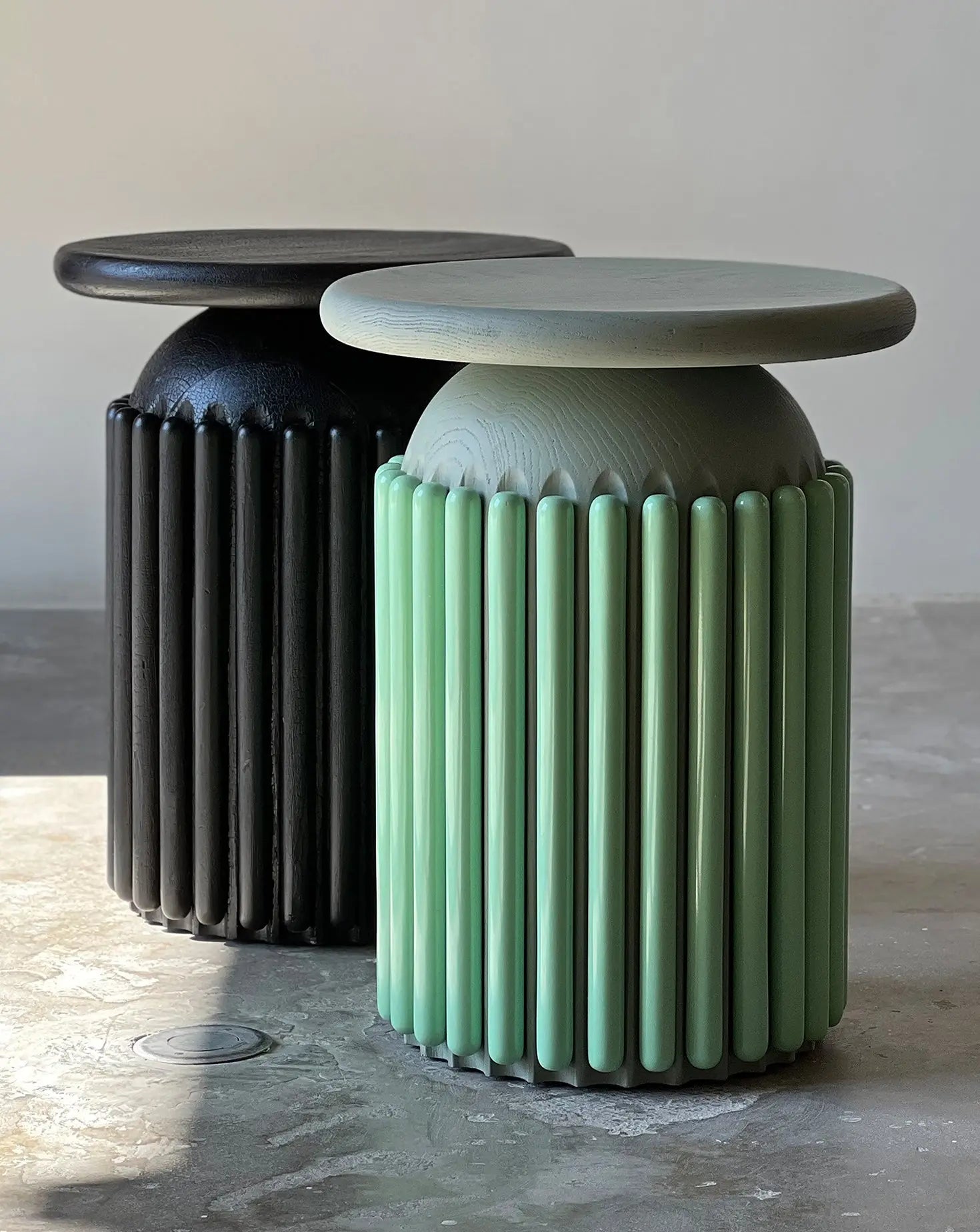 Laquered Wood Stool Collection