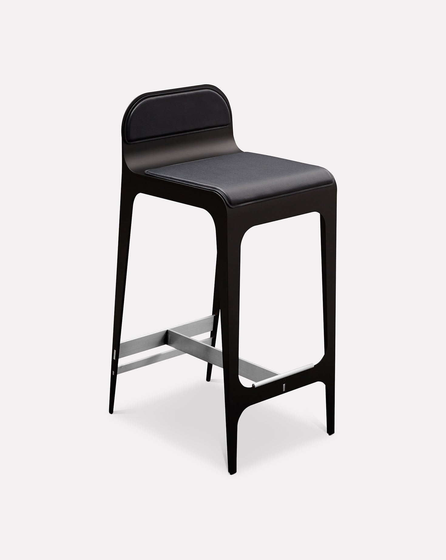 Navy Blue and Metal Barstool