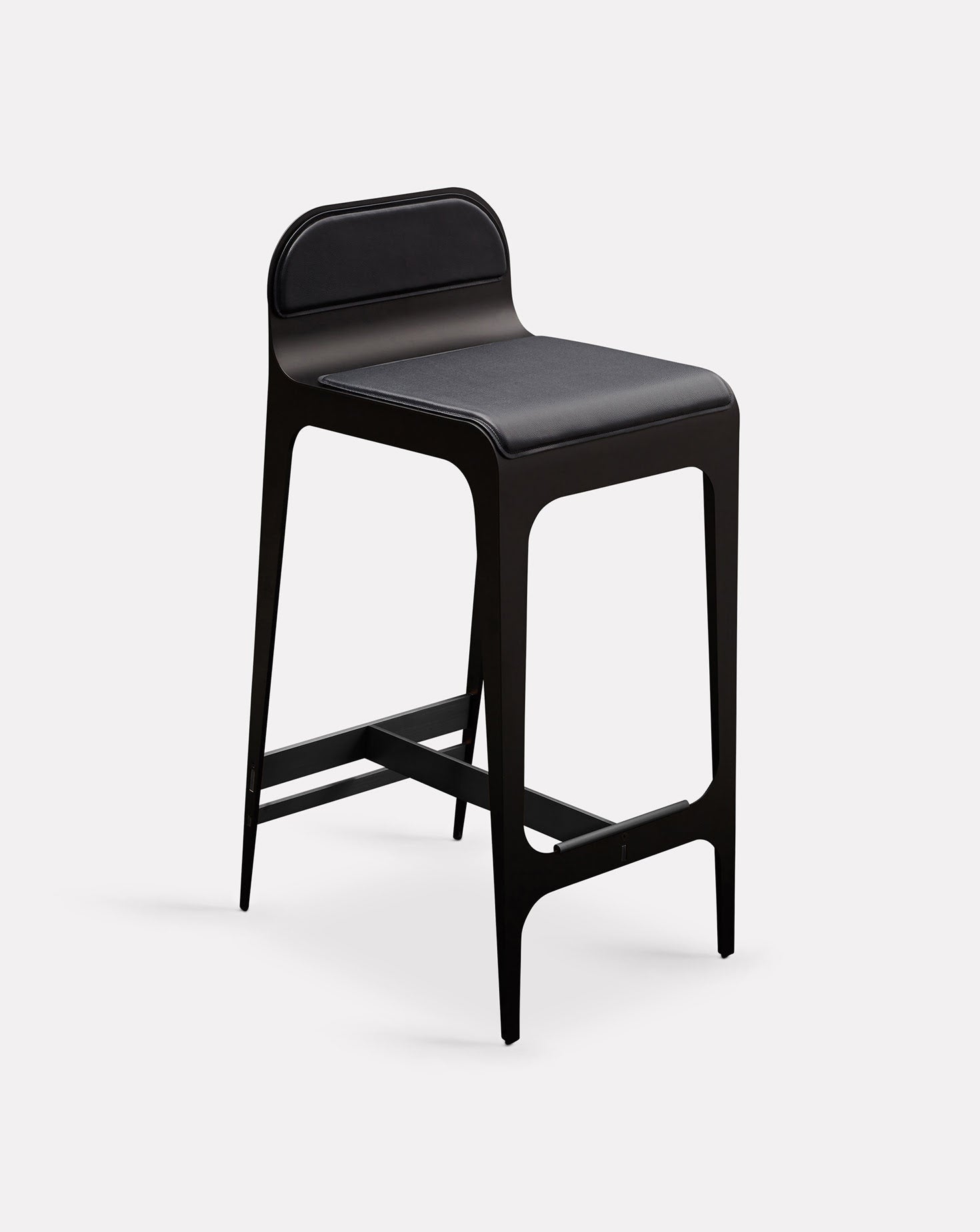Navy Blue and Metal Barstool
