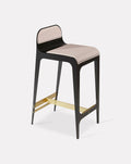 Nude Pink and Metal Barstool