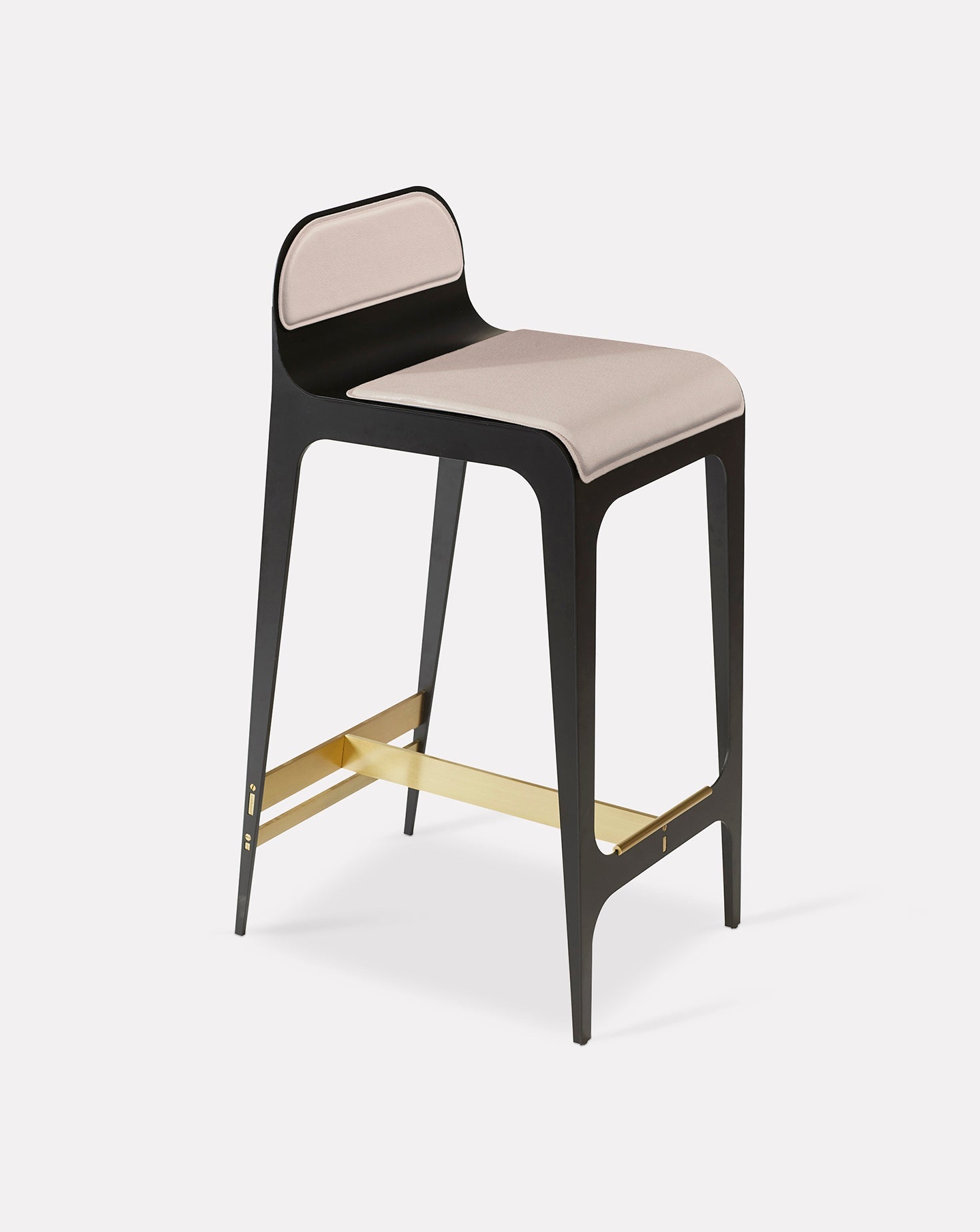Nude Pink and Metal Barstool