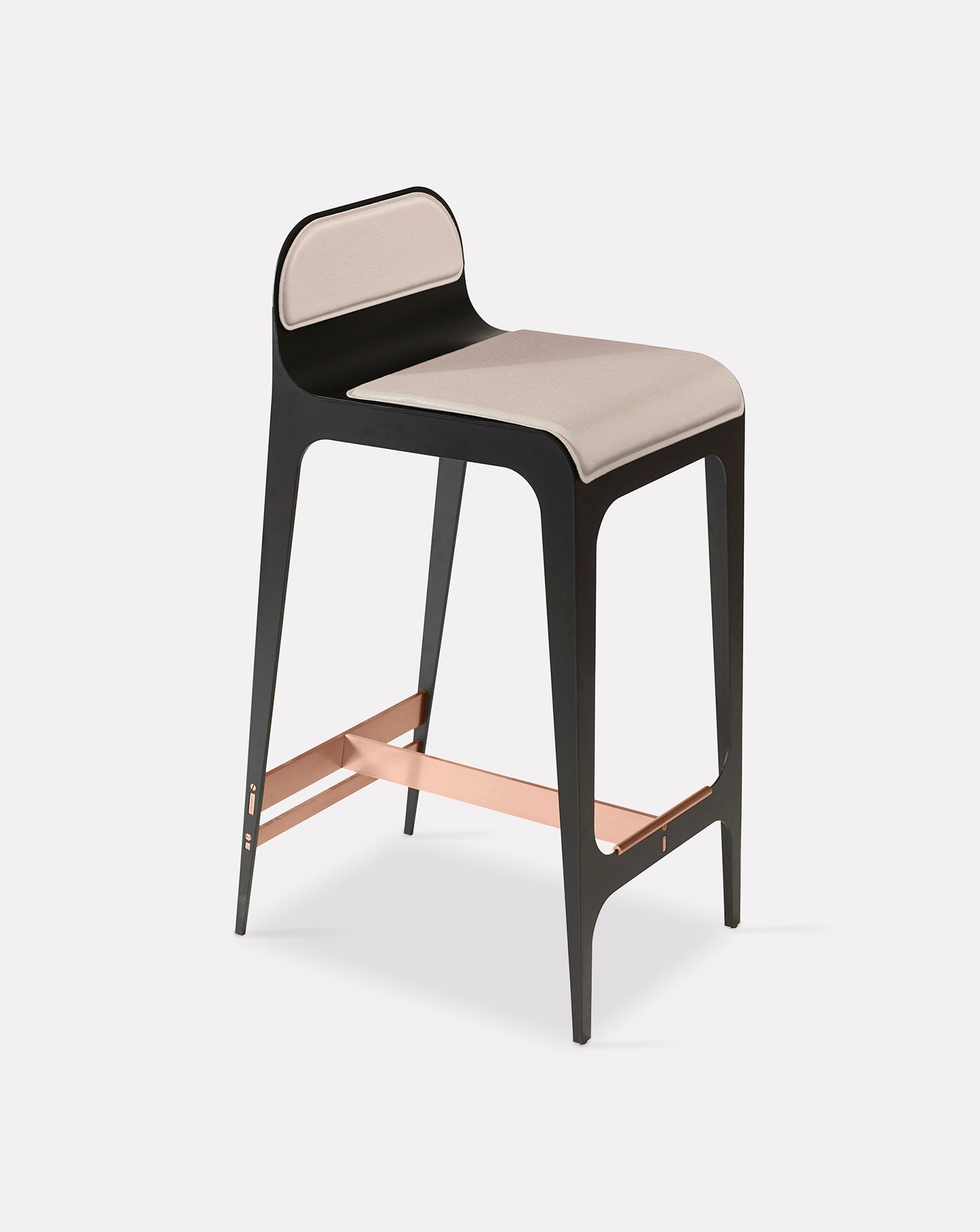 Nude Pink and Metal Barstool
