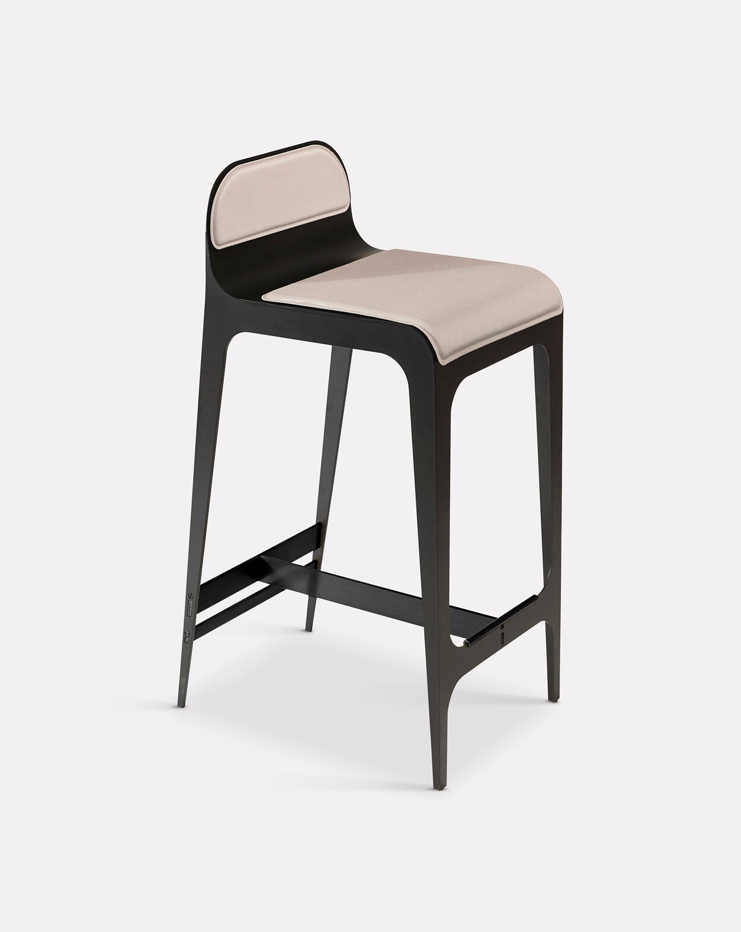 Nude Pink and Metal Barstool