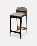 Slate Gray and Metal Barstool