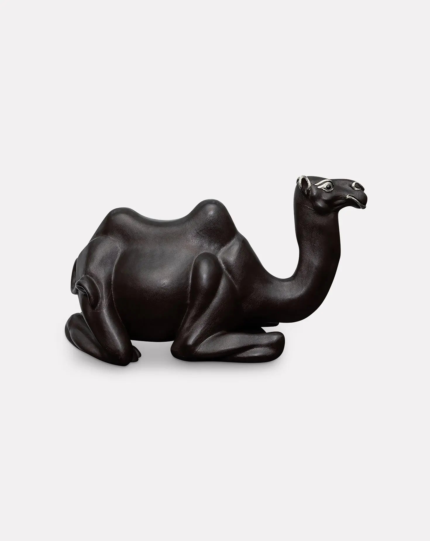 Brown Leather Camel Stool