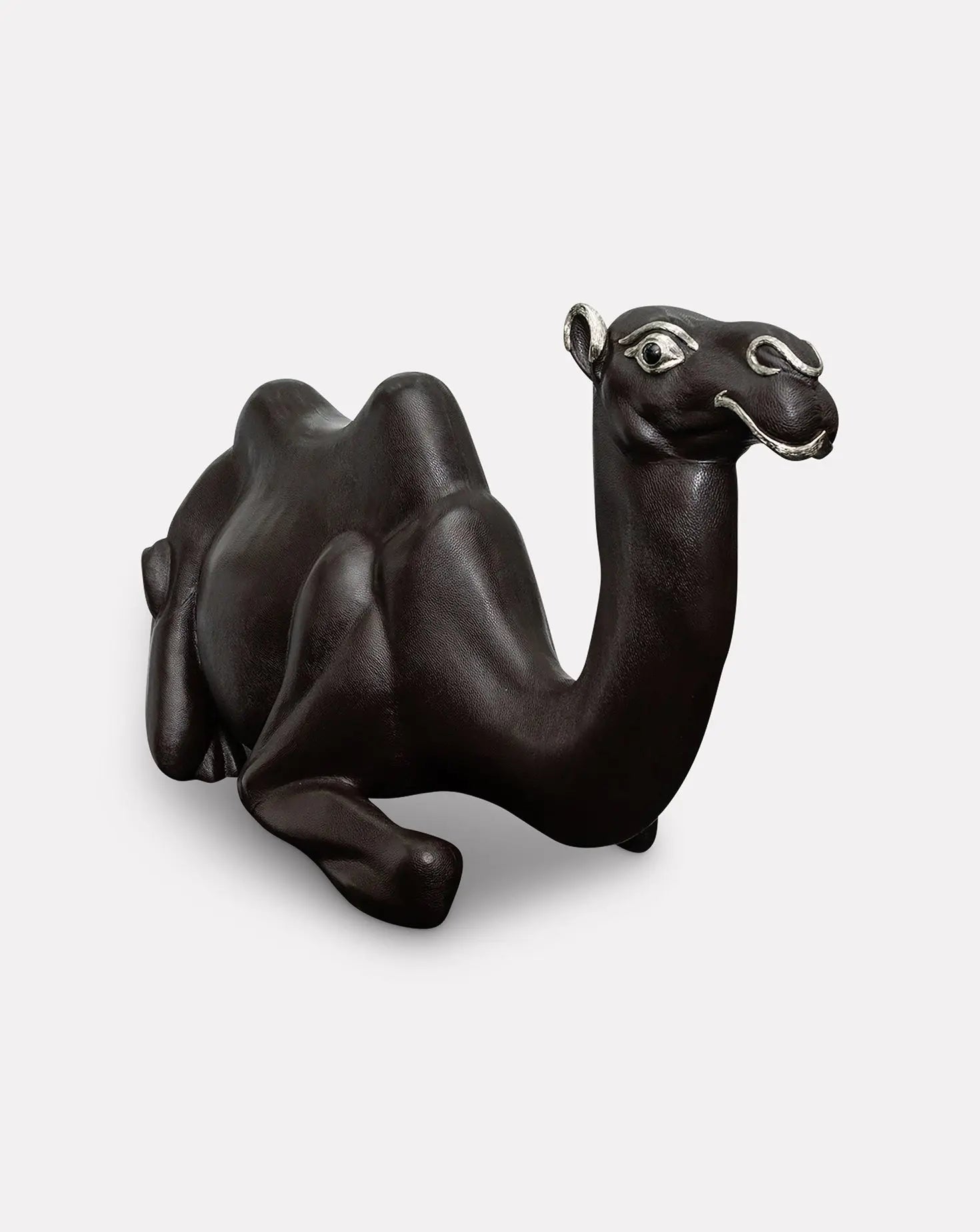 Brown Leather Camel Stool