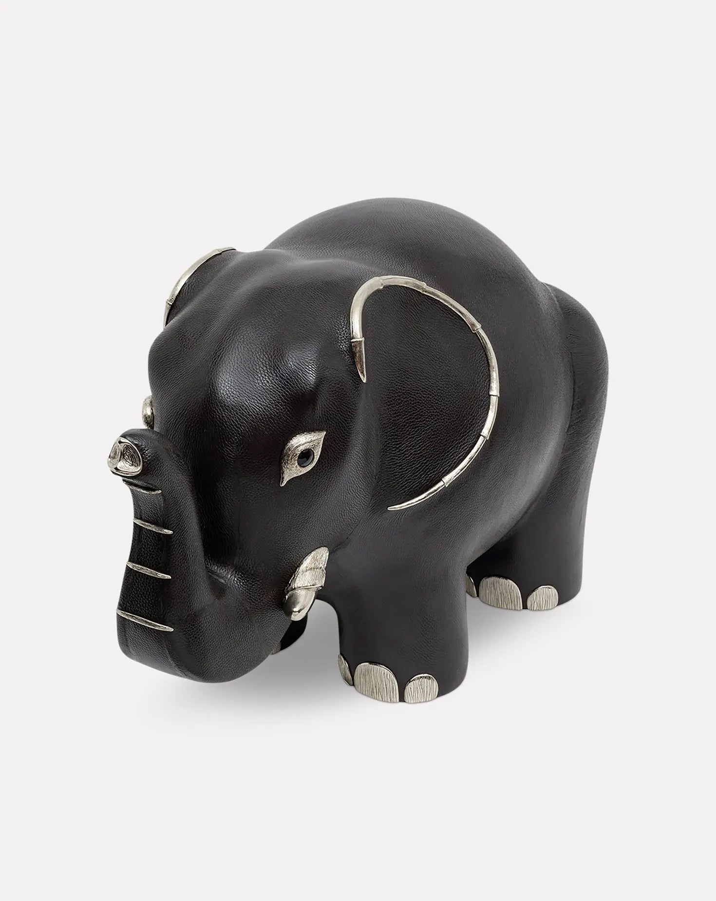 Brown Leather Elephant Stool