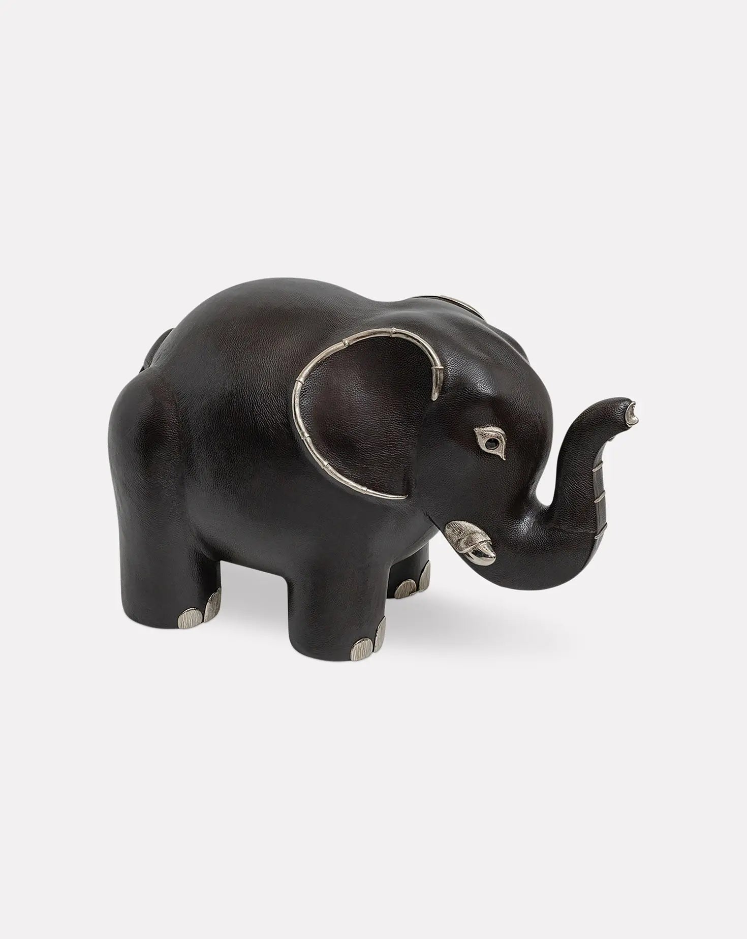 Brown Leather Elephant Stool