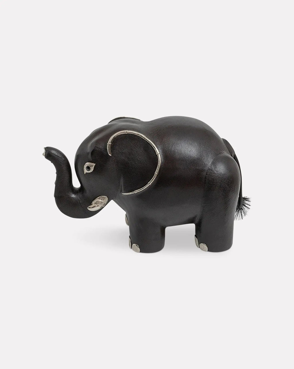 Brown Leather Elephant Stool