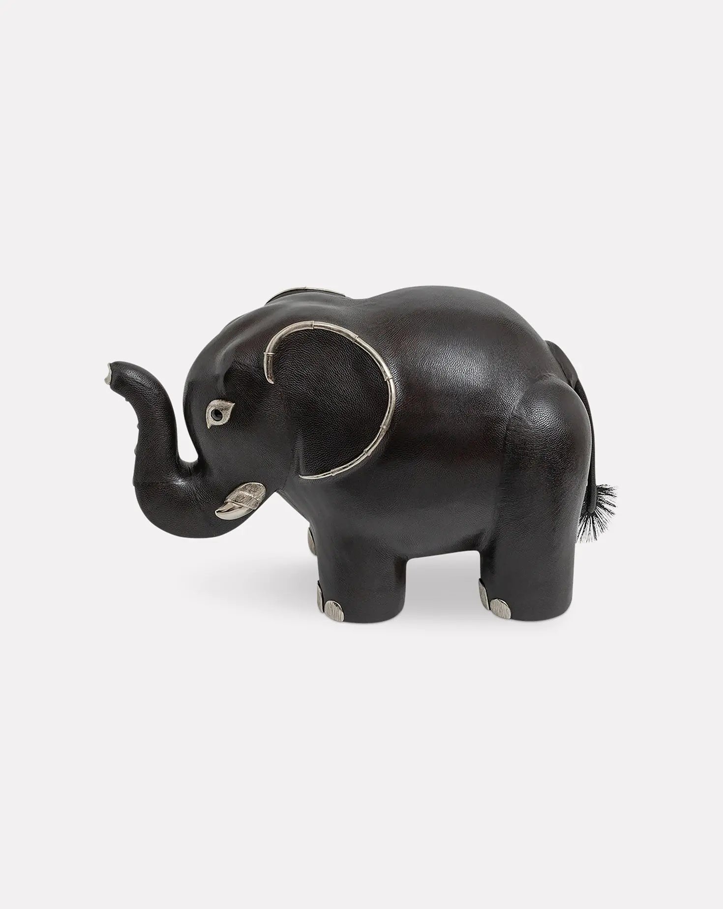 Brown Leather Elephant Stool