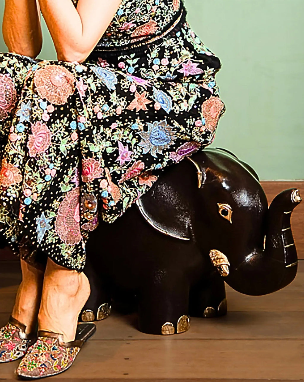 Brown Leather Elephant Stool