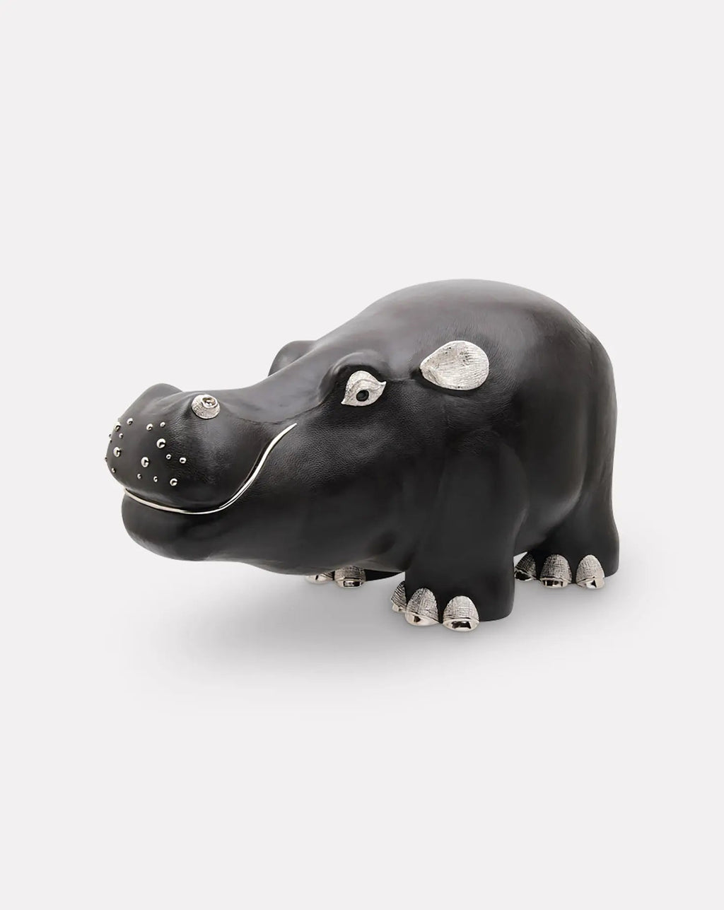 Brown Leather Hippo Stool