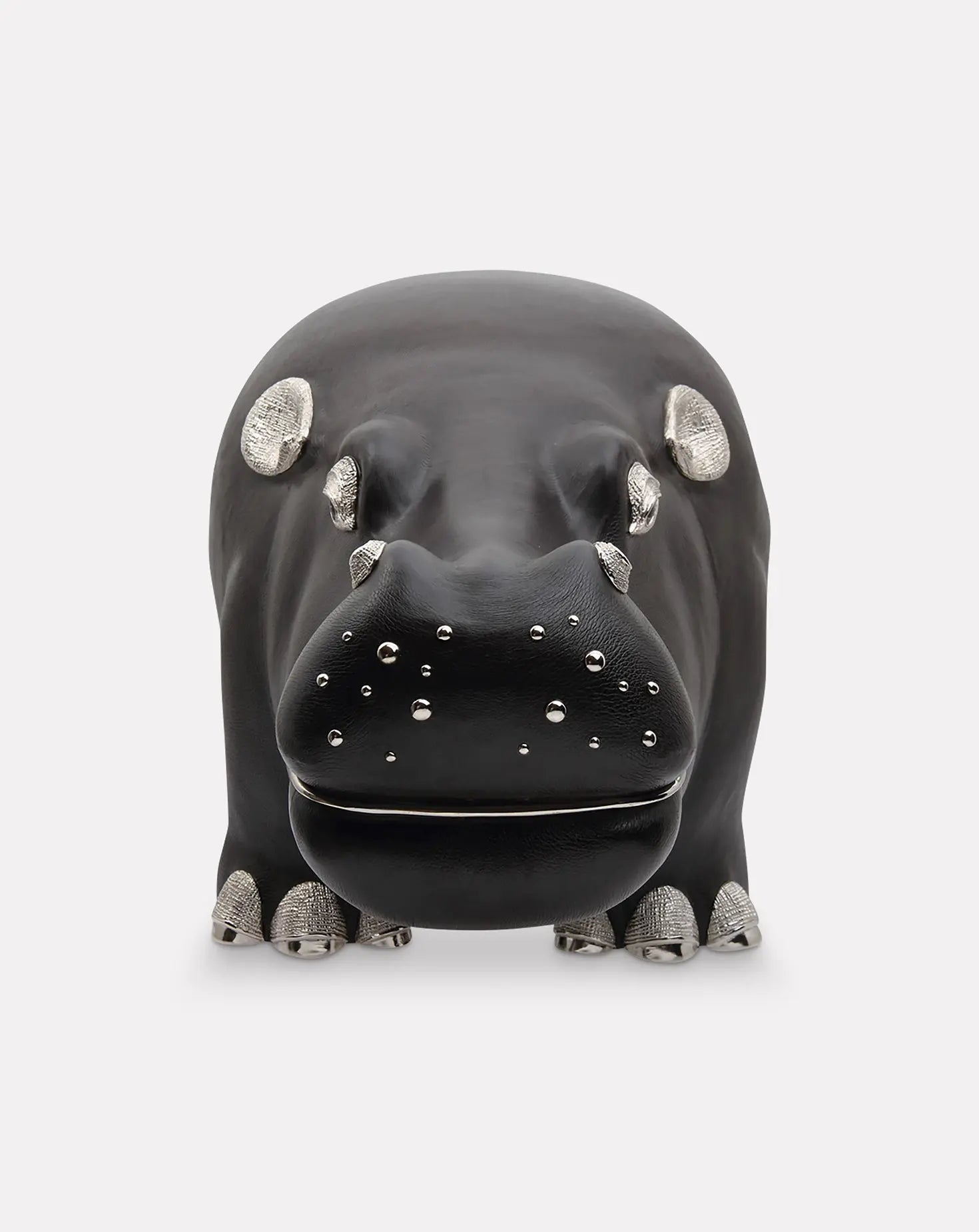 Brown Leather Hippo Stool