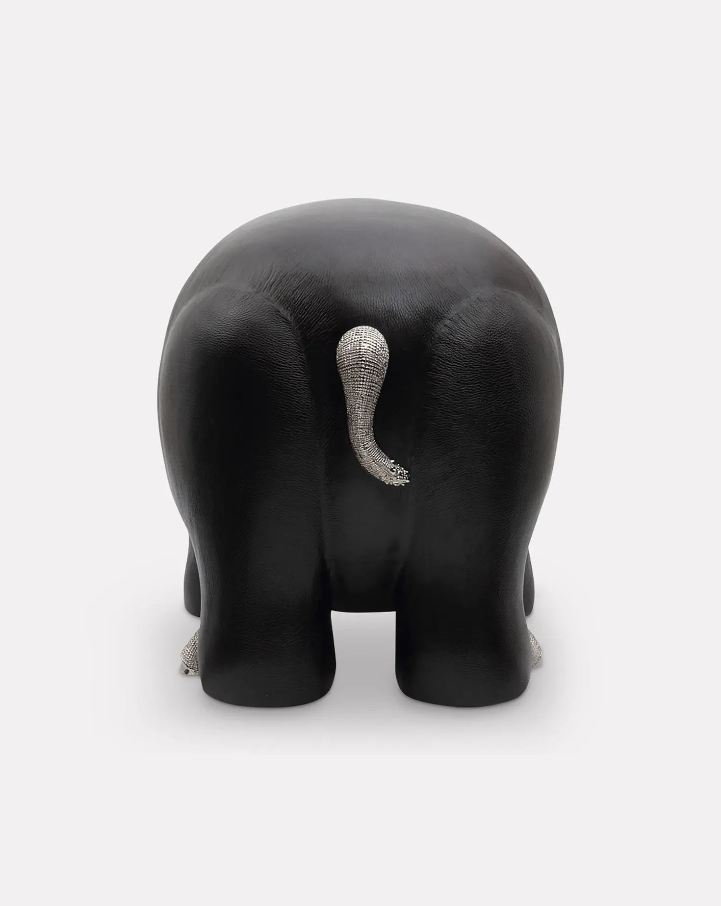 Brown Leather Hippo Stool