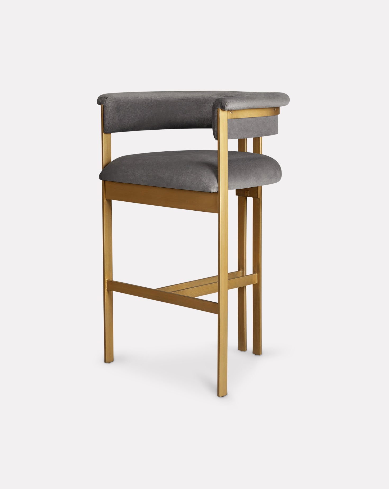 Grey and Brass Bar Chair