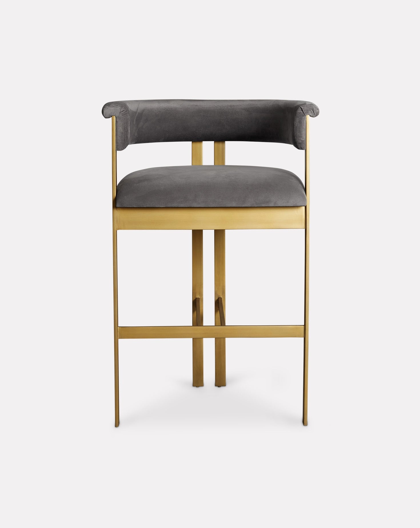 Grey and Brass Bar Chair