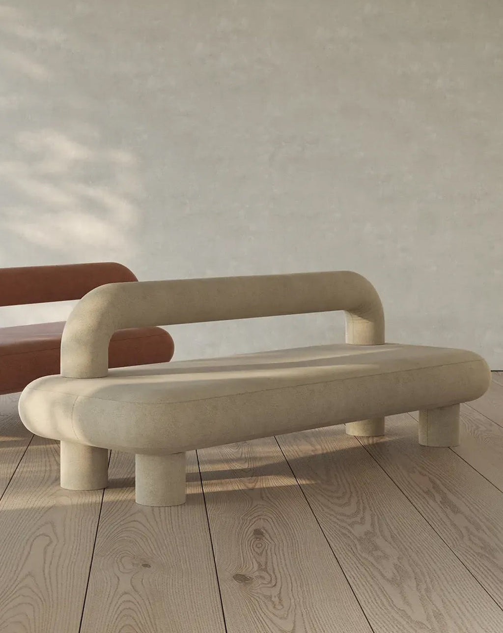 Suede Upholstered Sofa
