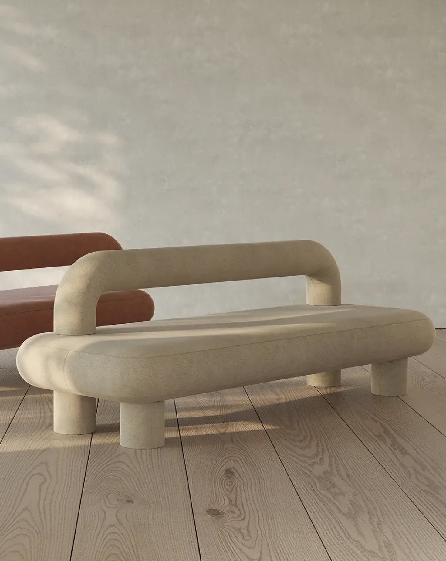 Suede Upholstered Sofa