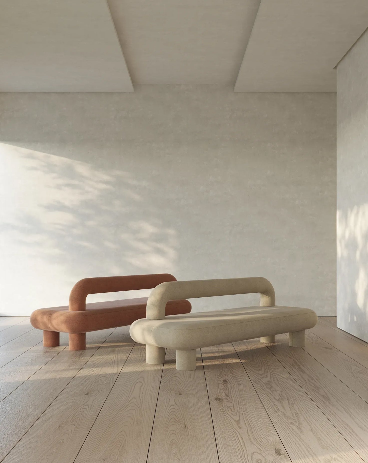 Suede Upholstered Sofa