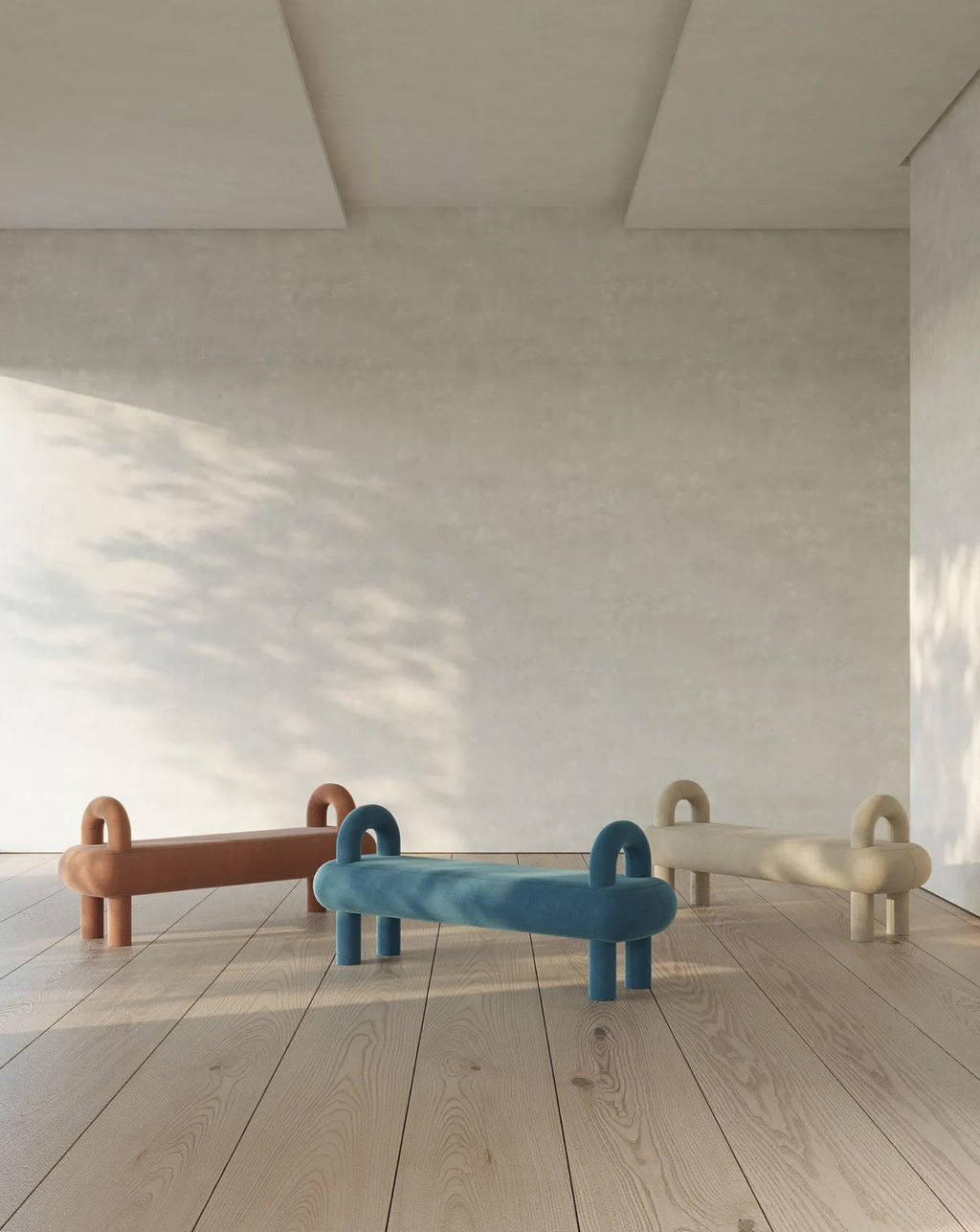 Wood and Upholstered Bench