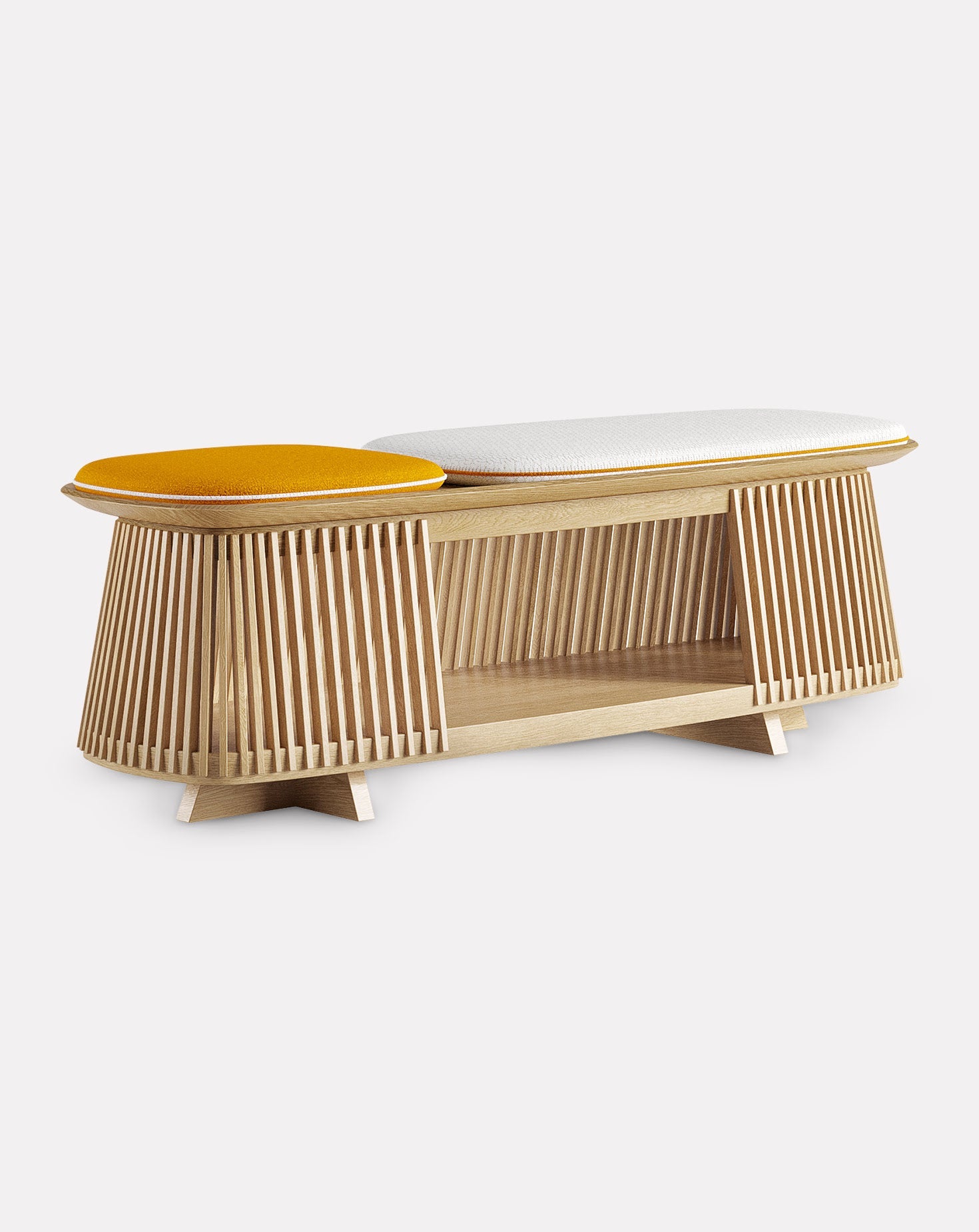 Solid Oak Wood Bench