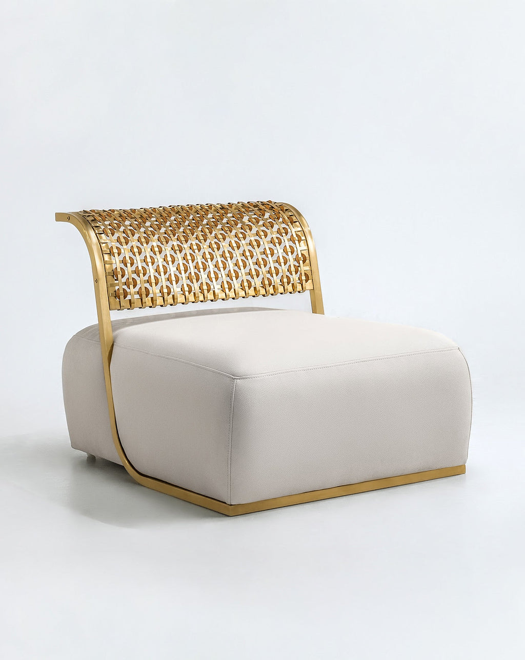 Steel and Brushed Gold Armchair