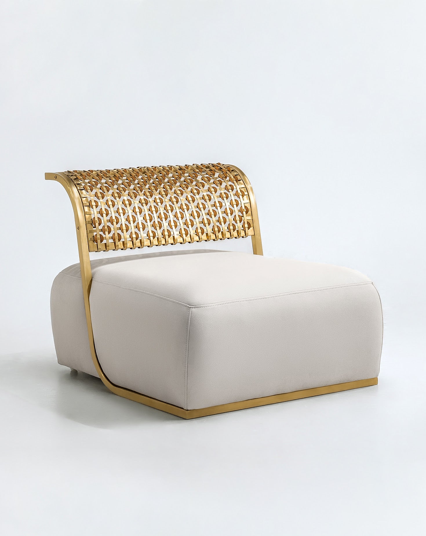 Steel and Brushed Gold Armchair