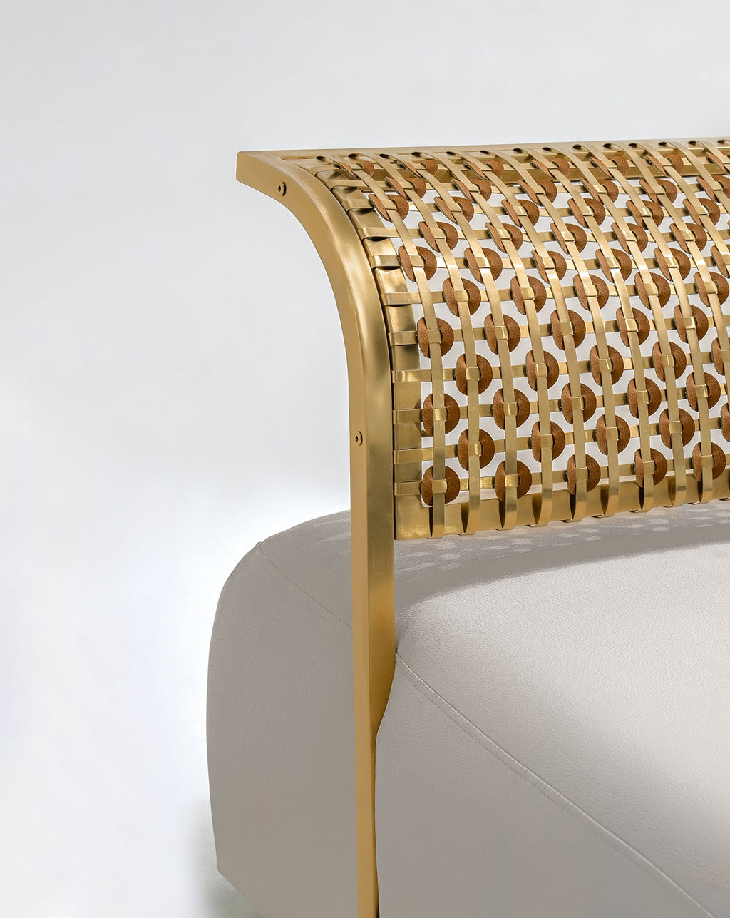 Steel and Brushed Gold Armchair