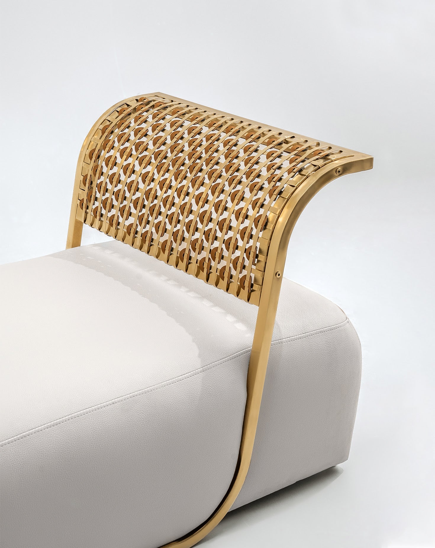 Steel and Brushed Gold Armchair