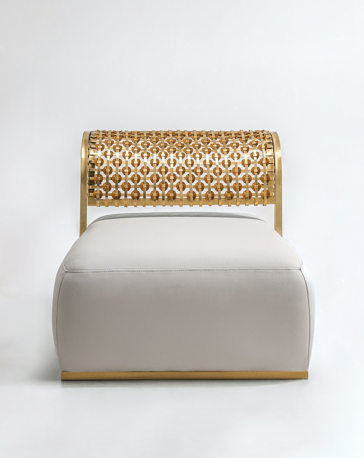 Steel and Brushed Gold Armchair