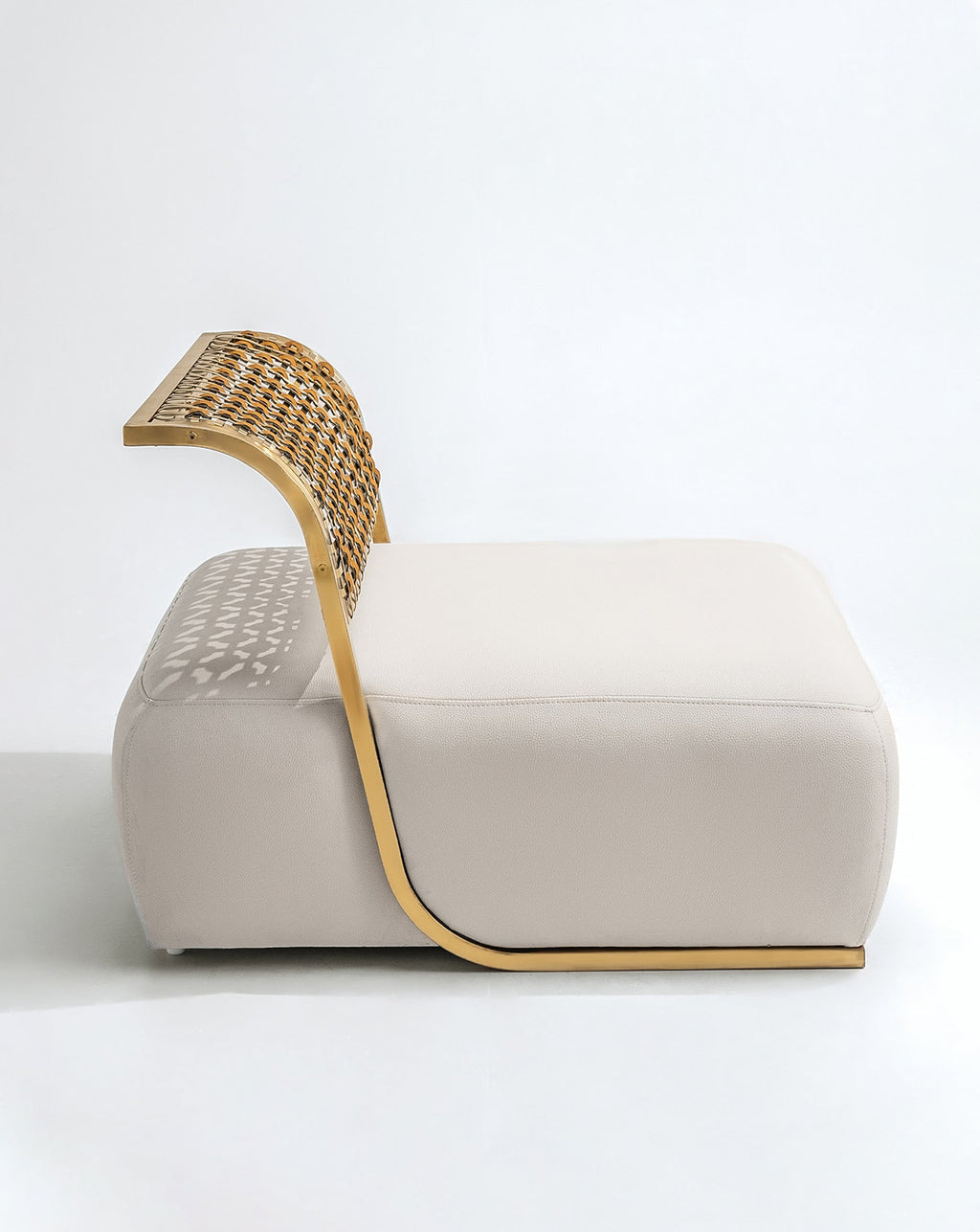 Steel and Brushed Gold Armchair