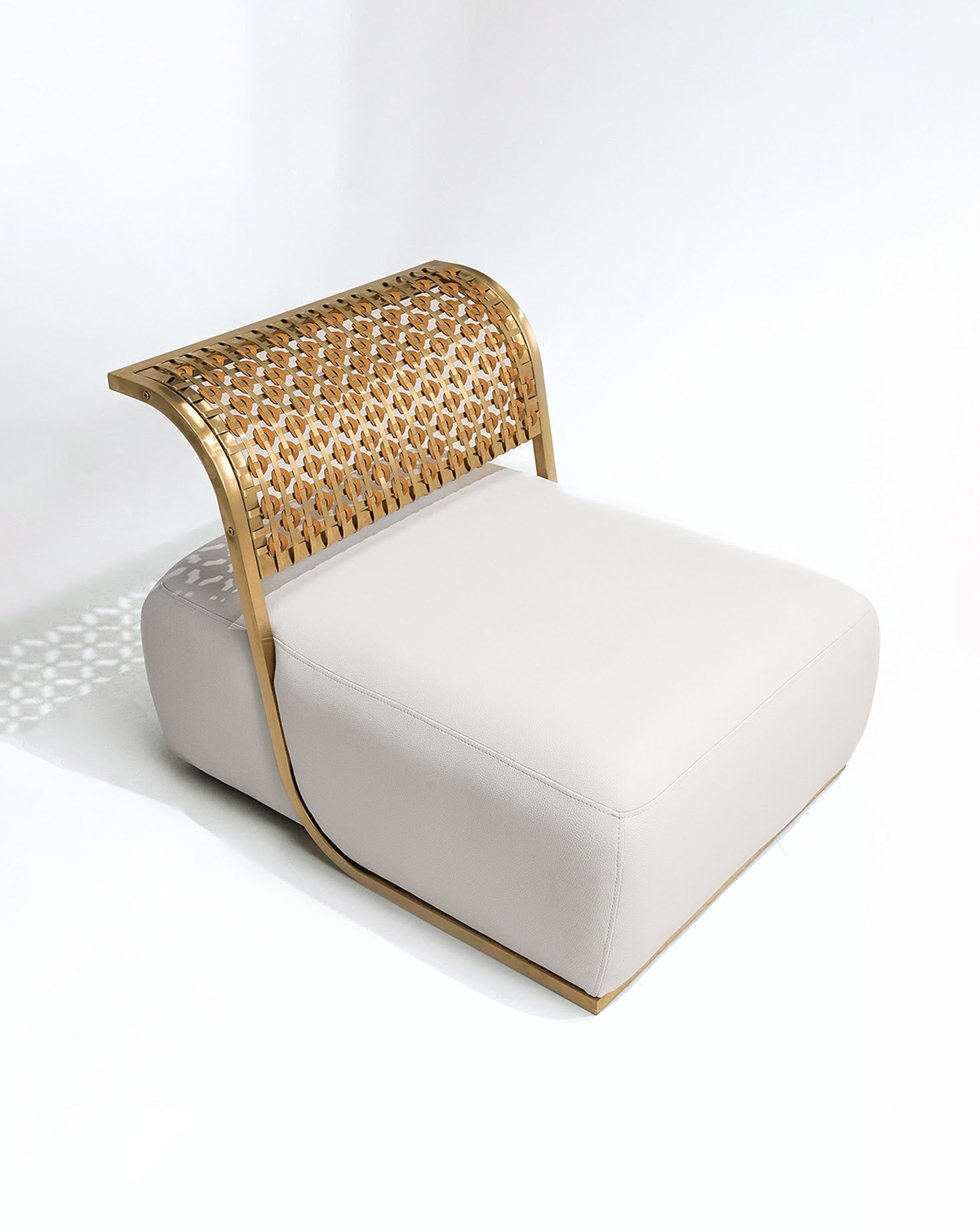 Steel and Brushed Gold Armchair