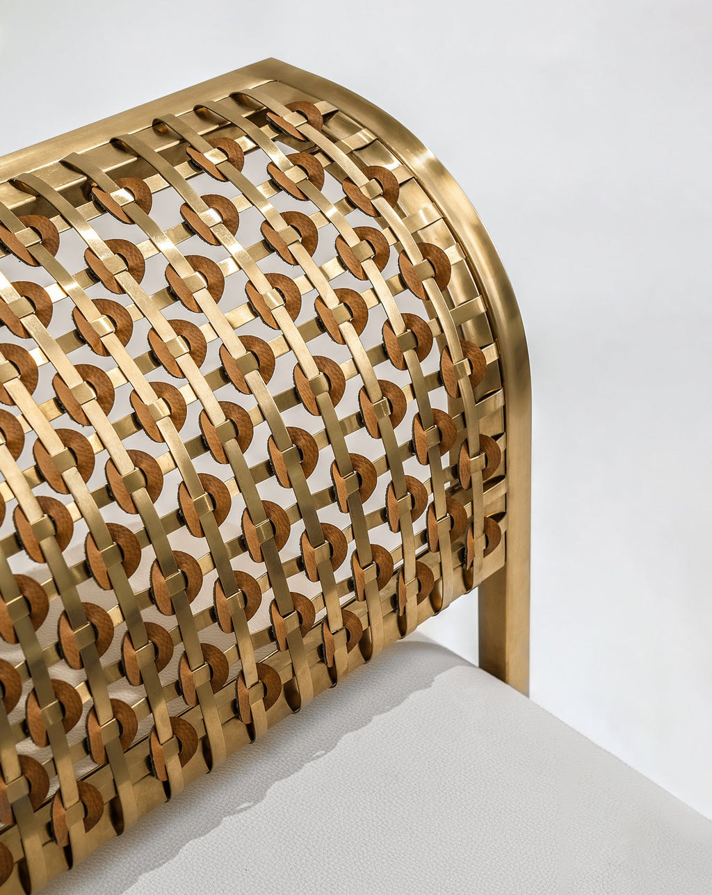 Steel and Brushed Gold Armchair