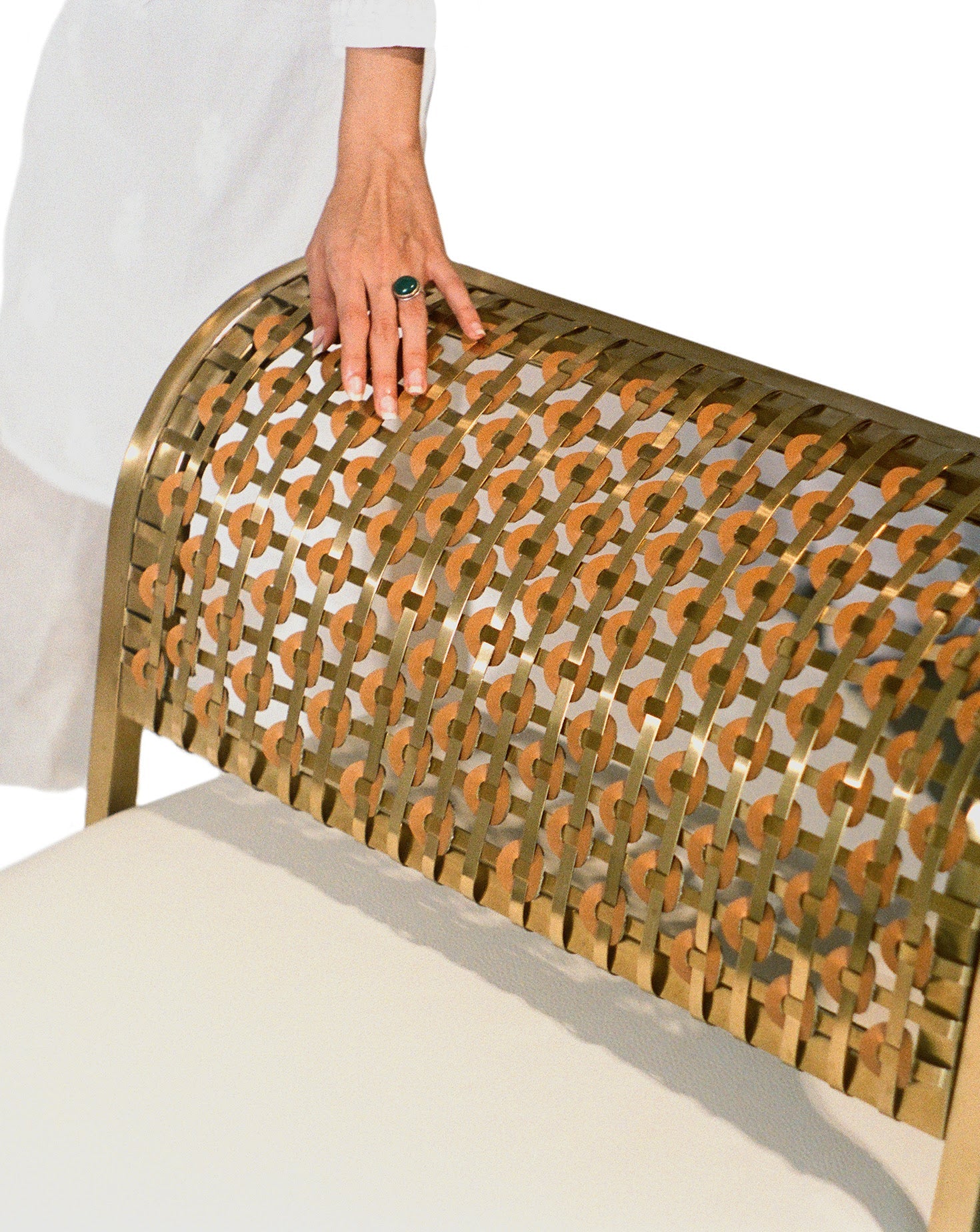 Steel and Brushed Gold Armchair