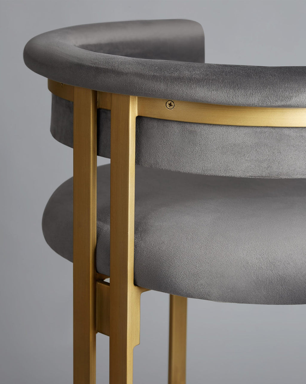 Grey and Brass Bar Chair