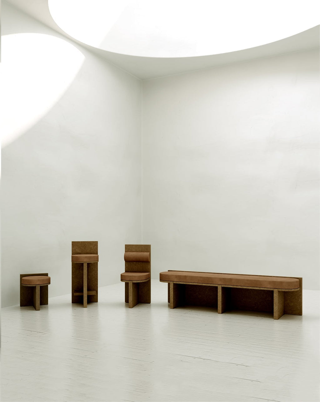 Cork and Velvet Stool