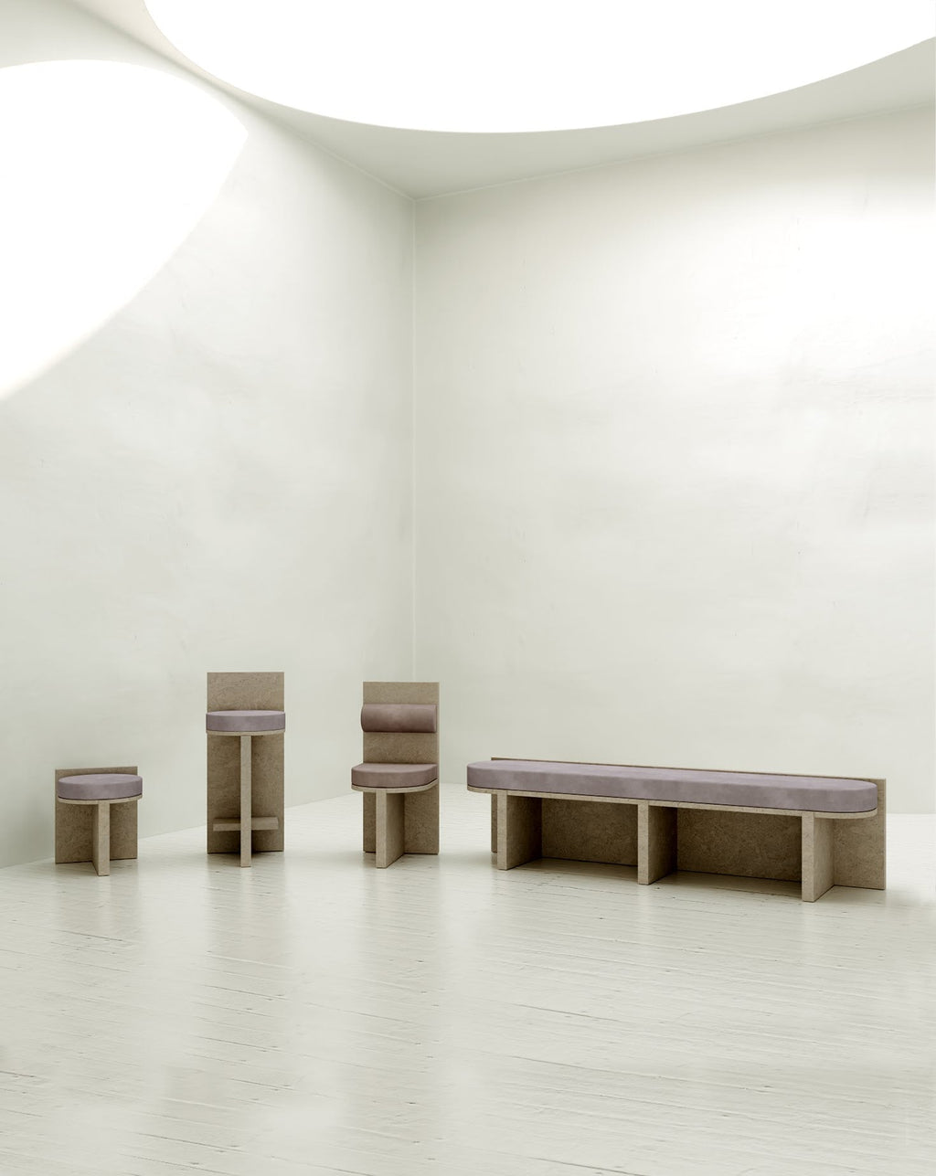 Cork and Velvet Stool