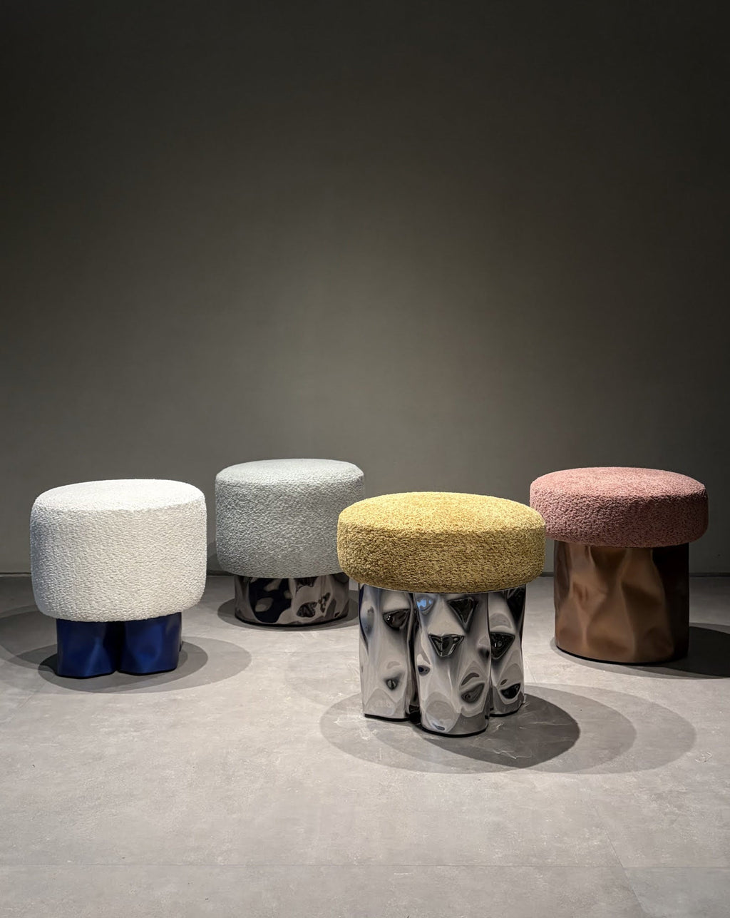 Pink Pouf Stool / Ottoman