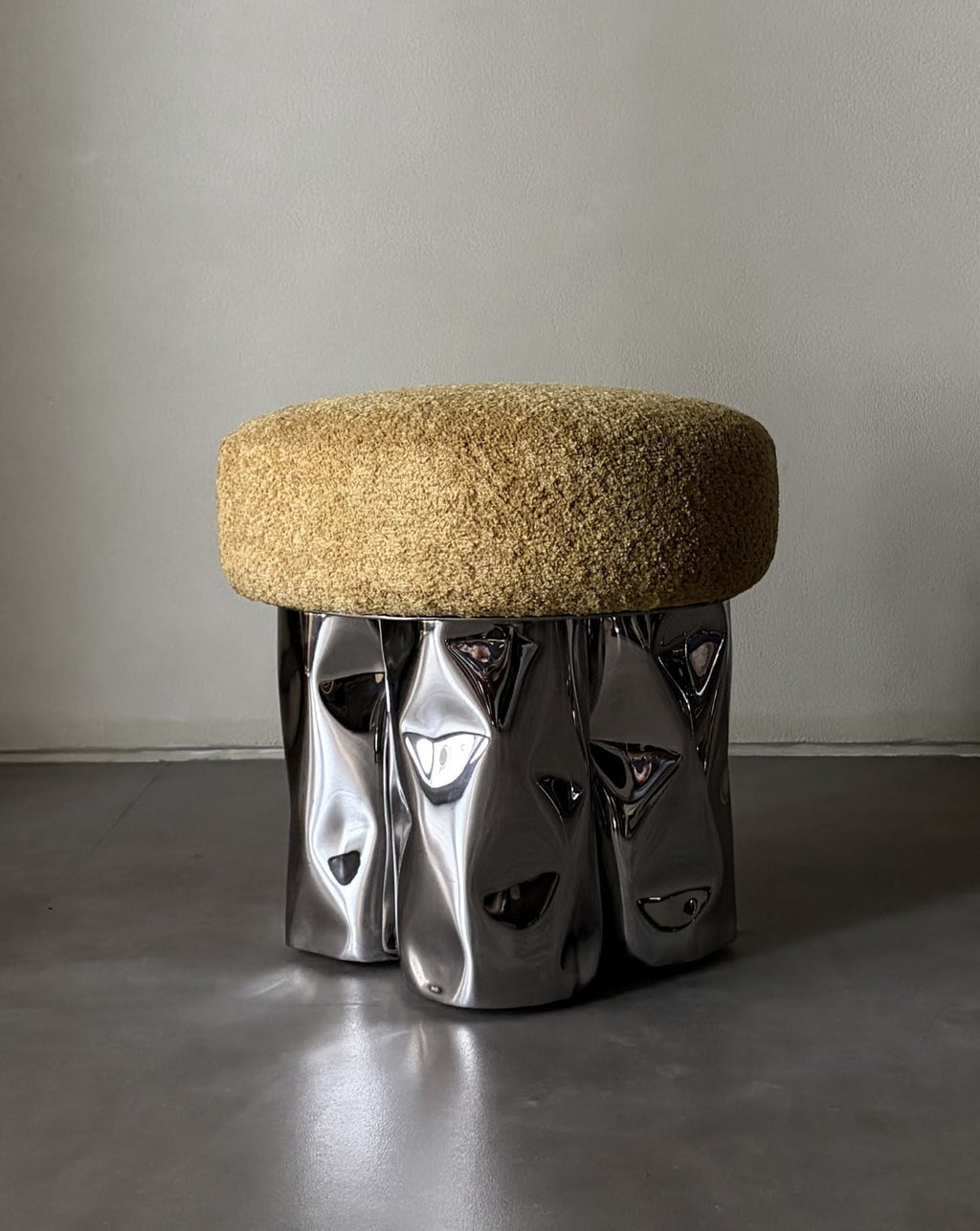 4 Yellow Pouf Stool / Ottoman