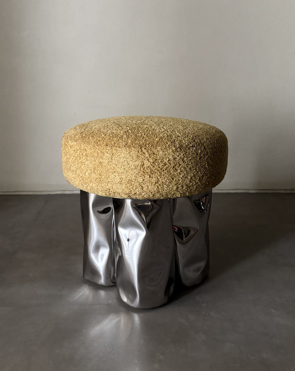4 Yellow Pouf Stool / Ottoman