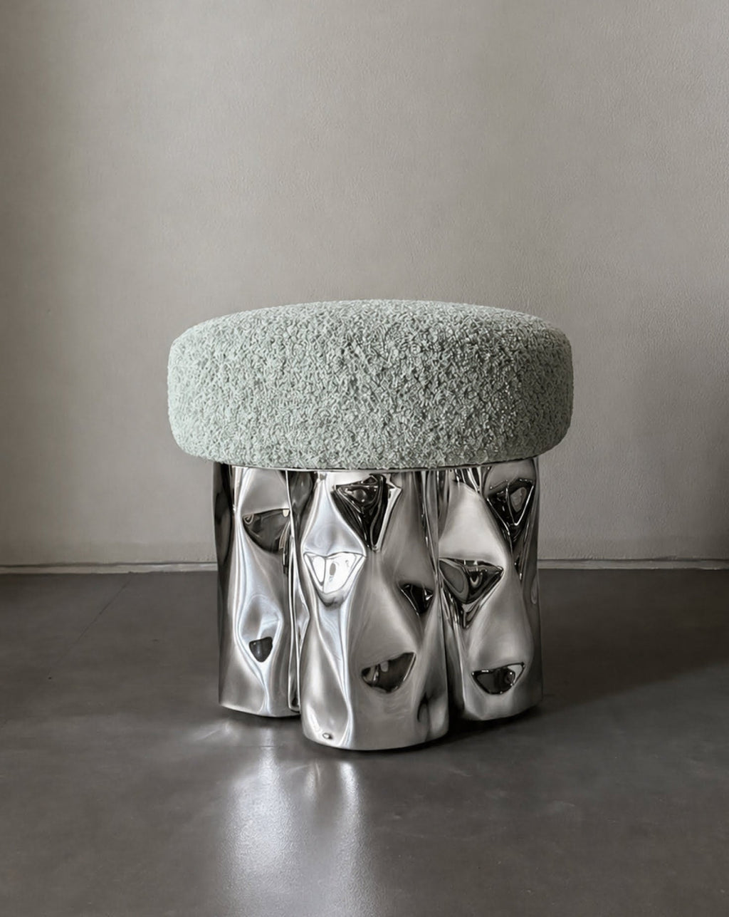 Green Pouf Tall Stool / Ottoman