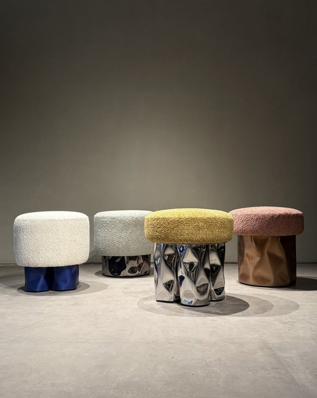 Pink Pouf Stool / Ottoman
