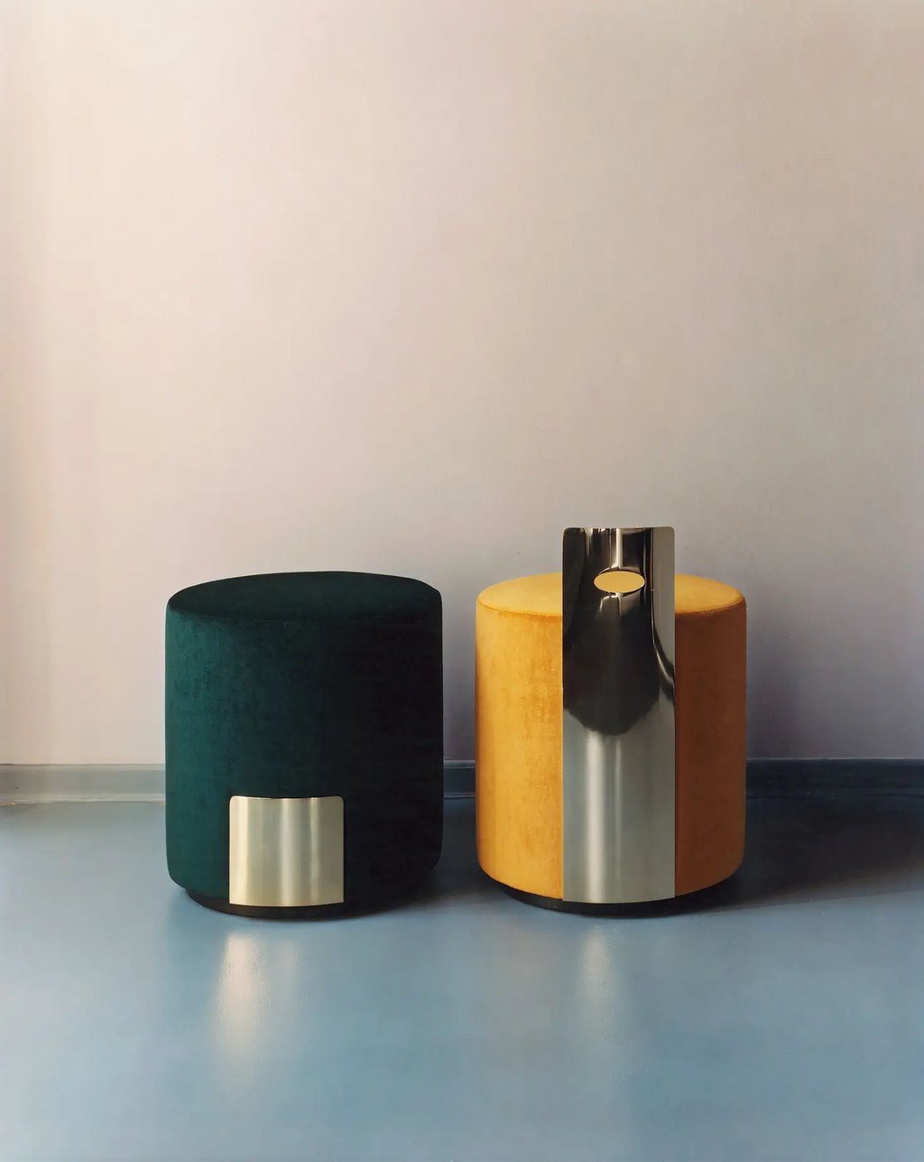Gold Round Pouf