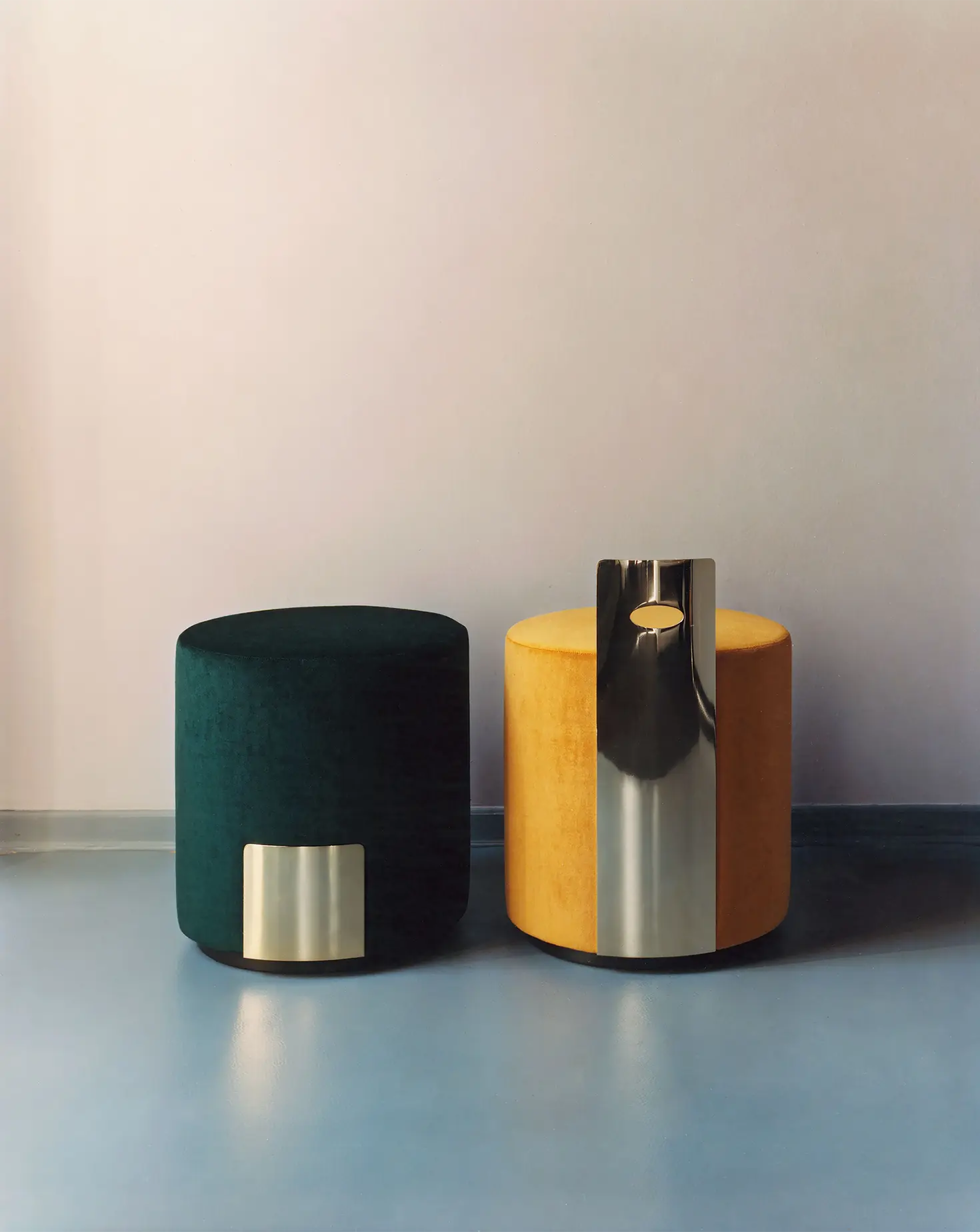 Gold Round Pouf