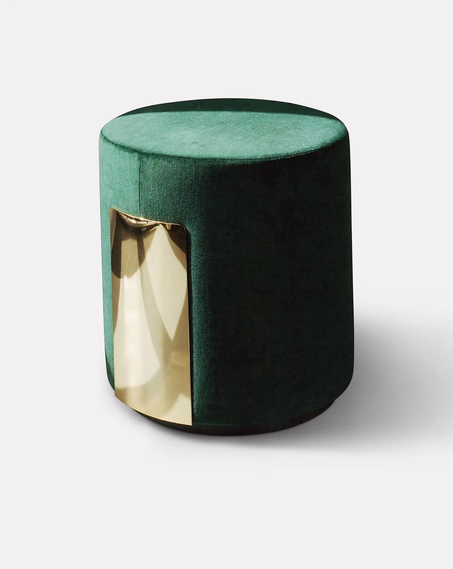 Low Green Round Pouf