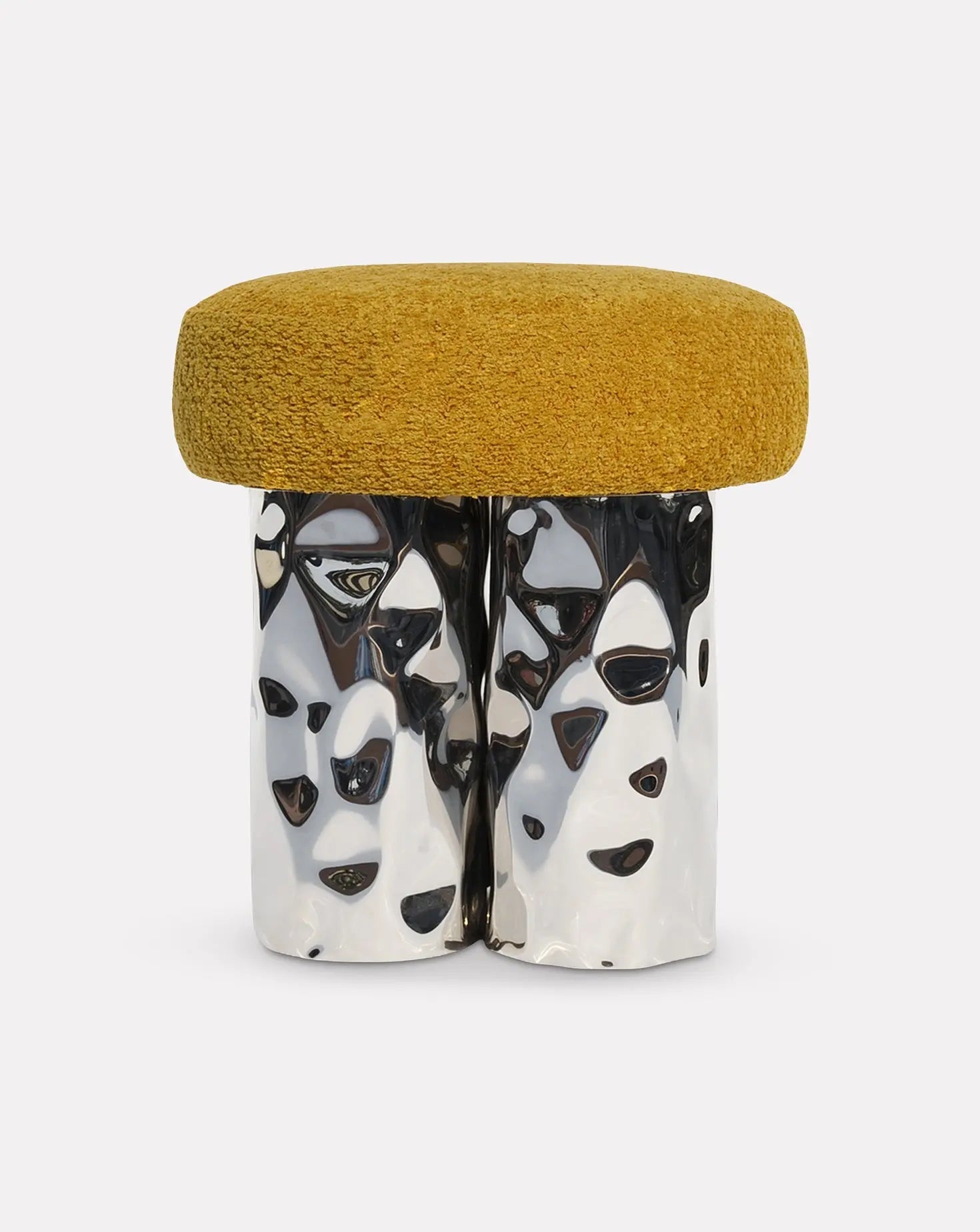 4 Yellow Pouf Stool / Ottoman
