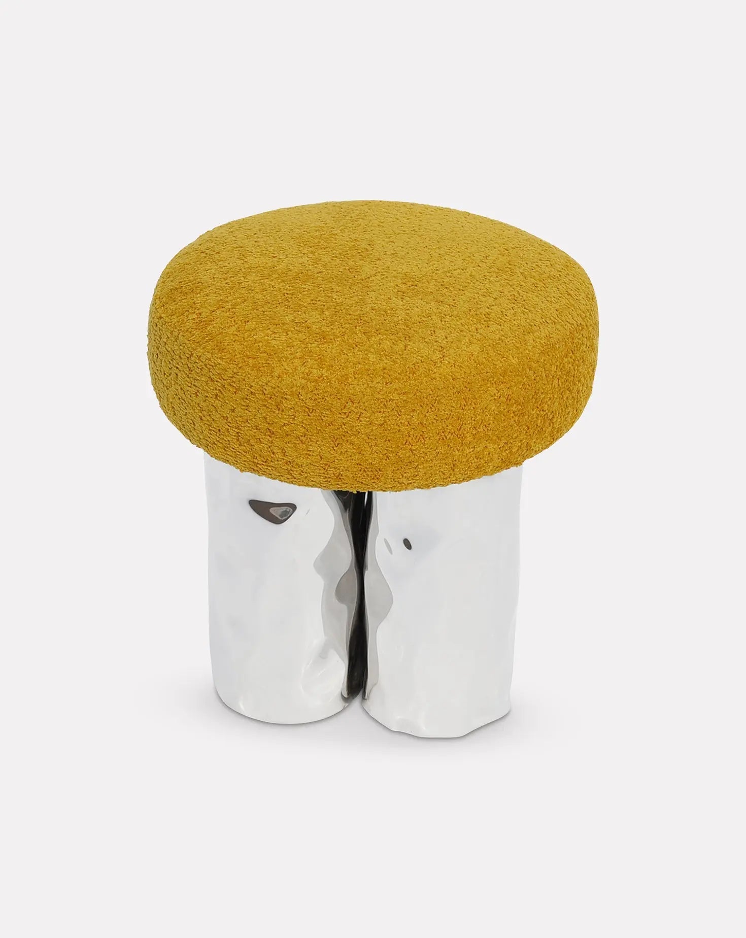 4 Yellow Pouf Stool / Ottoman