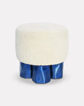 4 White Pouf Stool / Ottoman