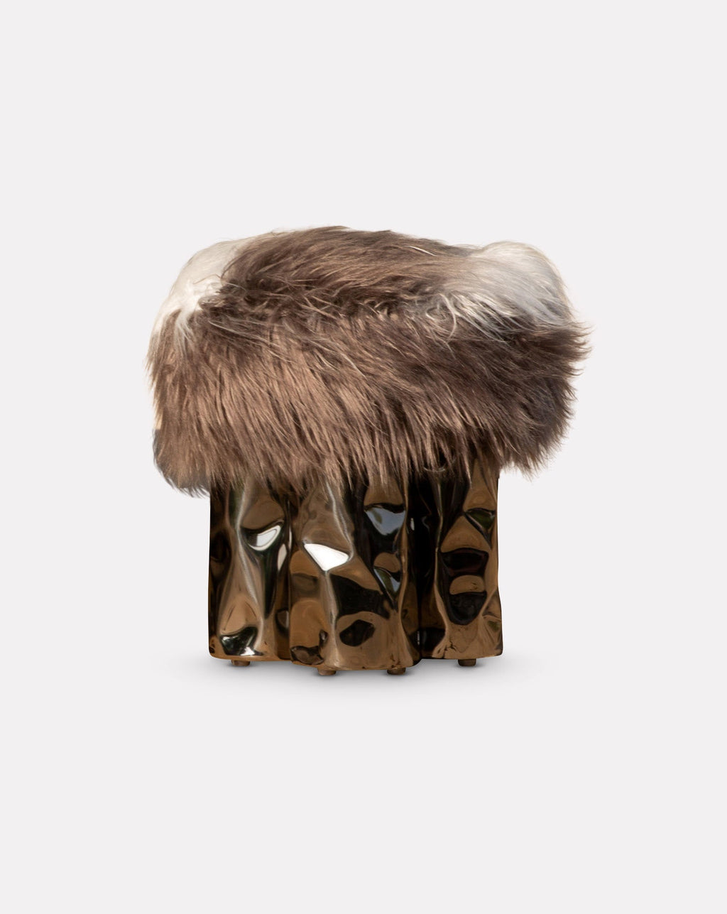Brown Pouf Tall Stool / Ottoman